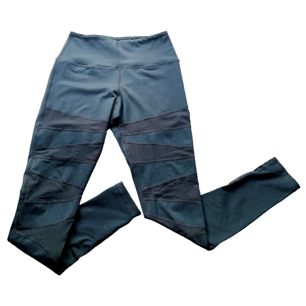 Buff Bunny Black Mesh Stripe Athletic Leggings Small